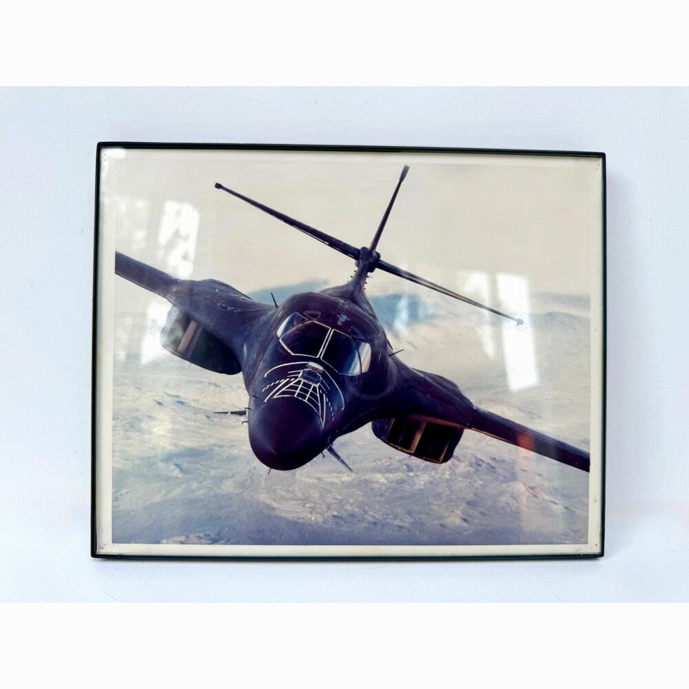 Vintage B-1B Lancer Bomber Framed Photograph, US Air Force Aviation